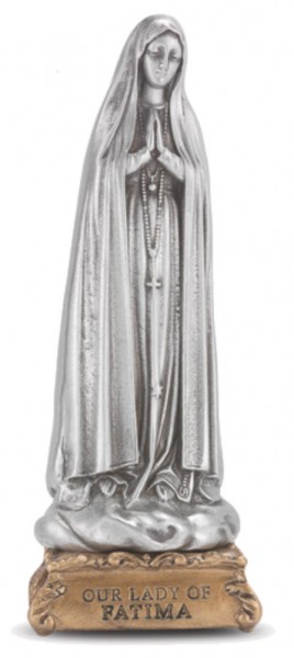 Our Lady of Fatima Pewter Statue 4 Inch - Pewter