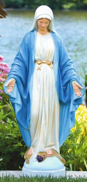 Our Lady of Grace Garden Statue 37 Inches - Detailed Color Finish