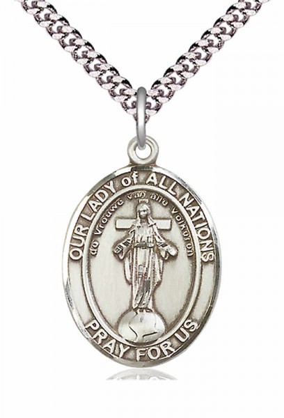 Our Lady of Grace of All Nations Patron Saint Medal - Pewter