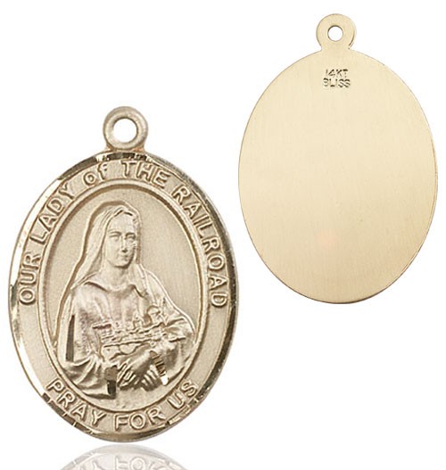 Our Lady of Grace of The Railroad Patron Saint Medal - 14K Solid Gold