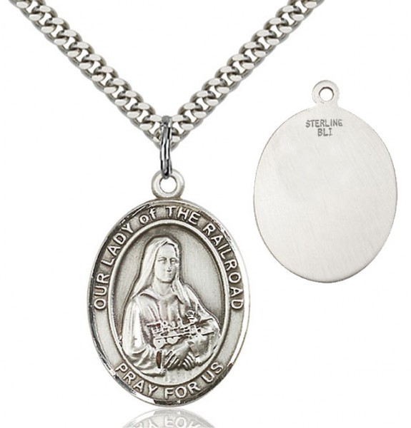 Our Lady of Grace of The Railroad Patron Saint Medal - Sterling Silver