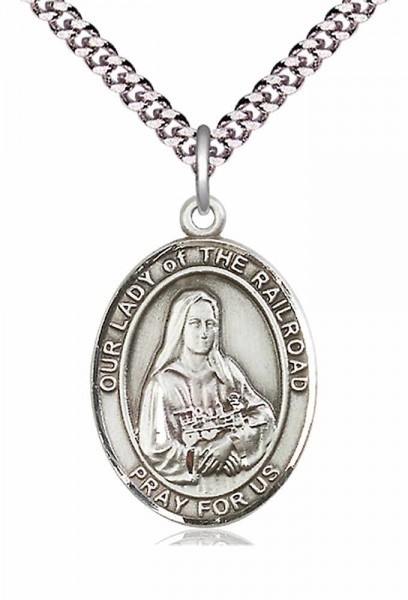 Our Lady of Grace of The Railroad Patron Saint Medal - Pewter