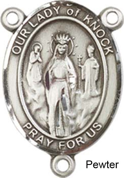 Our Lady of Knock Rosary Centerpiece Sterling Silver or Pewter - Pewter