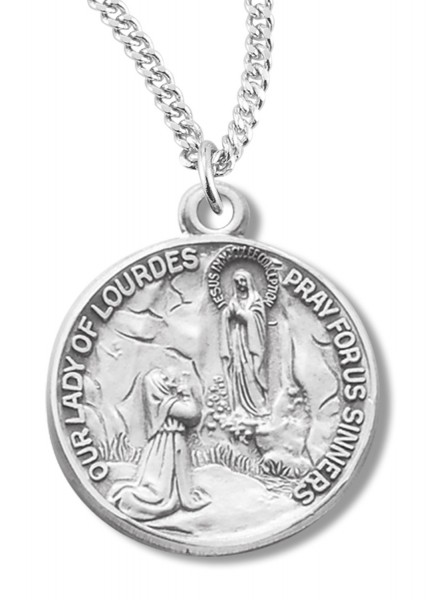 Our Lady of Lourdes Medal Sterling Silver - Sterling Silver