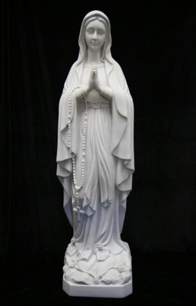 Our Lady of Lourdes Statue White Marble Composite - 39 inch - White