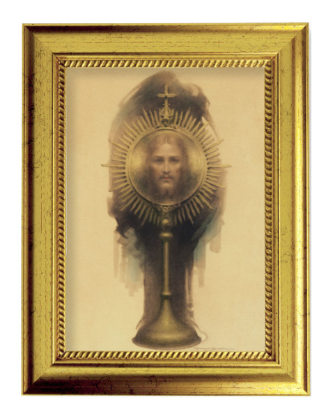 Our Sacramental King Print by Chambers 5x7 Print in Gold-Leaf Frame - Full Color