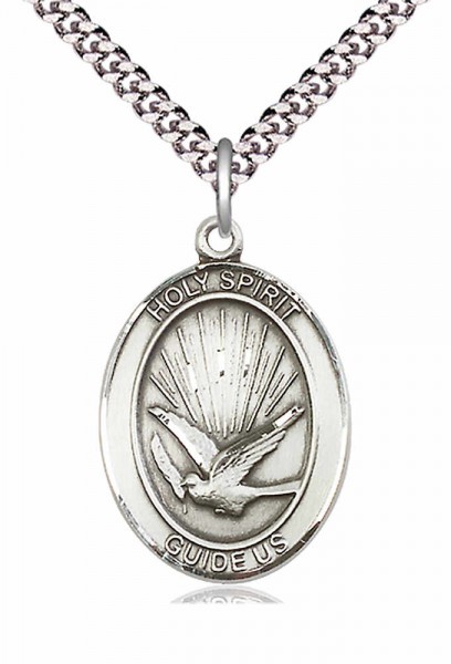 Oval Holy Spirit Guide Us Pendant - Pewter