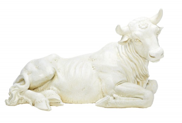 White Ox Statue 13&quot;H for 27&quot; Scale Nativity Set - Natural Stone