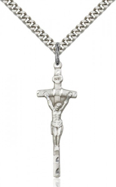 Papal Crucifix Pendant - Sterling Silver