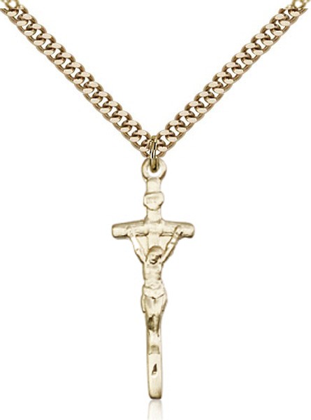 Papal Crucifix Pendant - 14KT Gold Filled