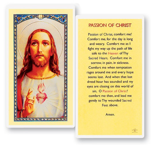 Passion of Christ Laminated Prayer Card - 1 Prayer Card .99 each