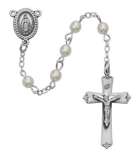 Pearl Rosary, 3mm - Cream
