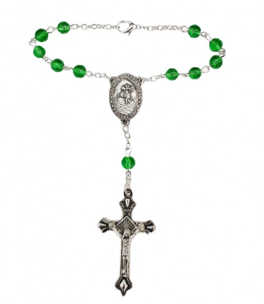 Peridot Auto Rosary - August Birthstone - Peridot