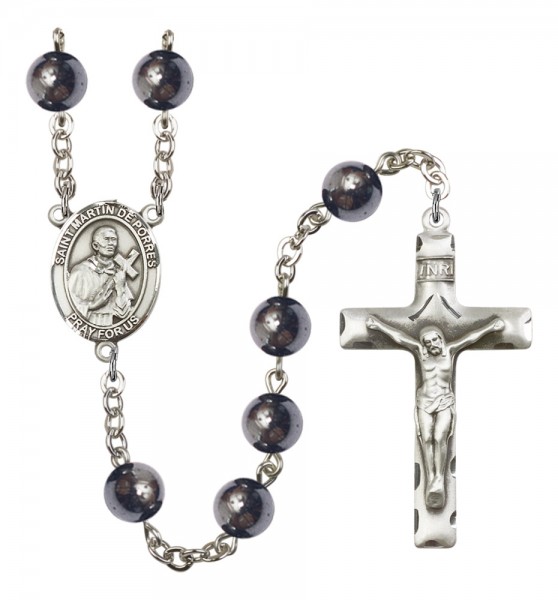 Men's St. Martin de Porres Silver Plated Rosary - Silver