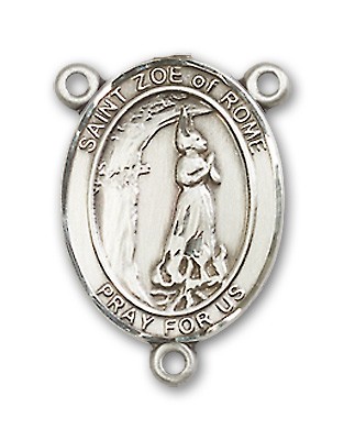 St. Zoe of Rome Rosary Centerpiece Sterling Silver or Pewter - Sterling Silver