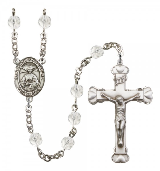 Women's St. Catherine Laboure Birthstone Rosary - Crystal