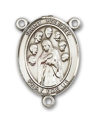 St. Felicity Rosary Centerpiece Sterling Silver or Pewter - Sterling Silver