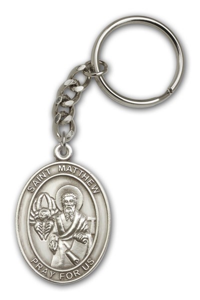 St. Matthew Keychain - Antique Silver