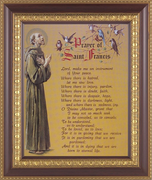 Prayer of St. Francis 8x10 Framed Print Under Glass - #126 Frame