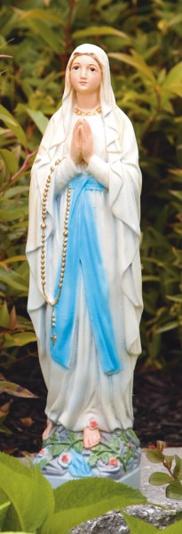 Our Lady of Lourdes Statue 17.5 Inches - Detailed Color Finish