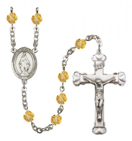 Women's Miraculous Birthstone Rosary - Topaz