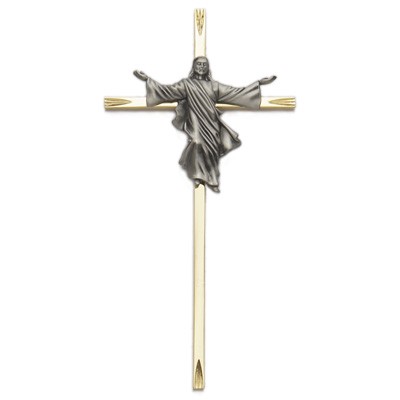 Brass Risen Christ Crucifix - 7&quot;H   - Brass