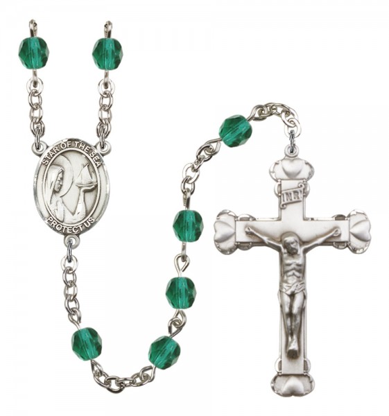 Women's Our Lady Star of the Sea Birthstone Rosary - Zircon