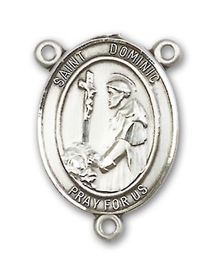 St. Dominic De Guzman Rosary Centerpiece Sterling Silver or Pewter - Sterling Silver