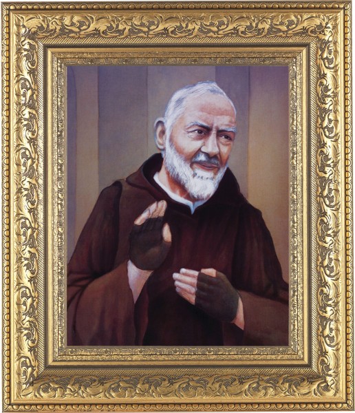 St. Padre Pio 8x10 Framed Print Under Glass - #115 Frame