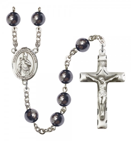 Men's St. Augustine of Hippo Silver Plated Rosary - Silver