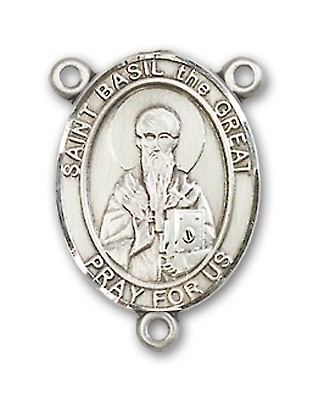 St. Basil the Great Rosary Centerpiece Sterling Silver or Pewter - Sterling Silver