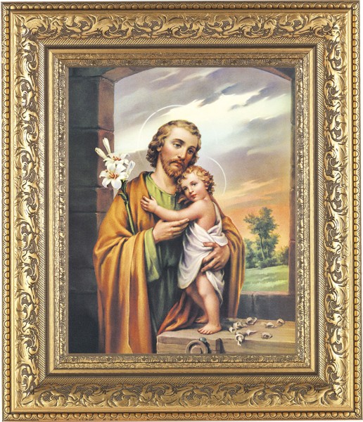 St. Joseph 8x10 Framed Print Under Glass - #115 Frame