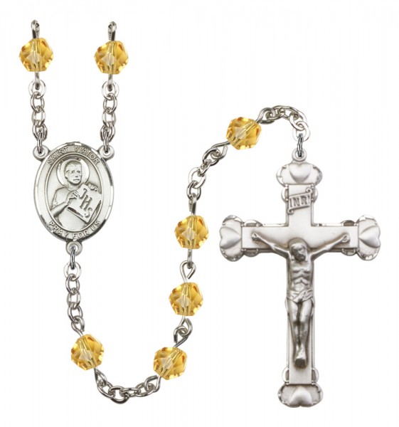 Women's St. Viator of Bergamo Birthstone Rosary - Topaz