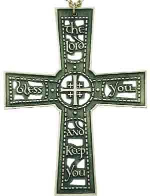 The Lord Bless You And Keep You Pectoral Cross of Blessing - Pewter