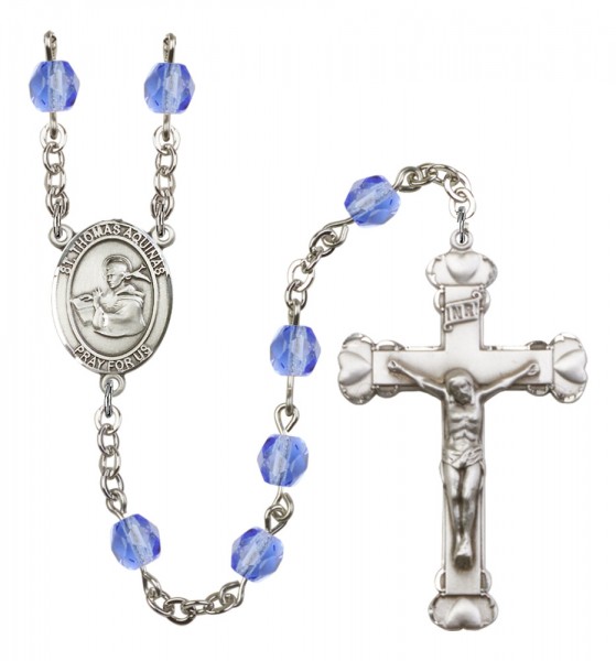 Women's St. Thomas Aquinas Birthstone Rosary - Sapphire