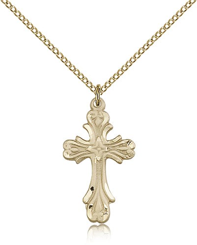 Women's Vintage Cross Necklace - 14KT Gold Filled