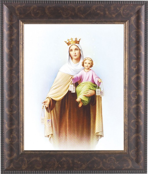 Our Lady of Mt. Carmel 8x10 Framed Print Under Glass - #124 Frame
