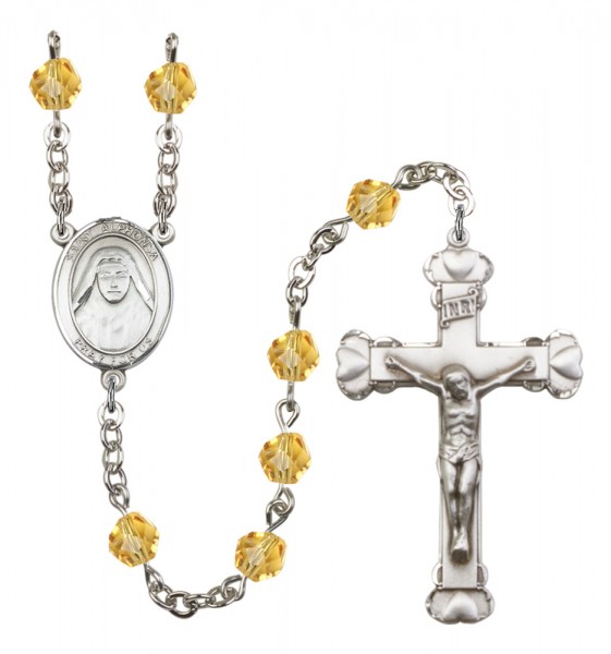 Women's St. Alphonsa of India Birthstone Rosary - Topaz