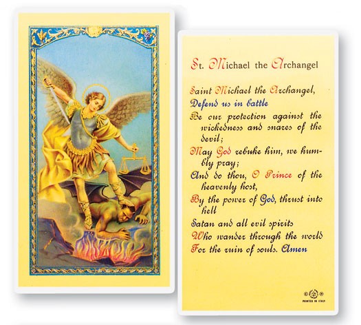 Prayer To St. Michael Laminated Prayer Cards 25 Pack - Full Color