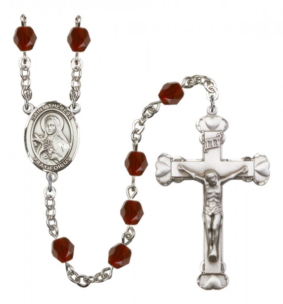 Women's St. Theresa Birthstone Rosary - Garnet