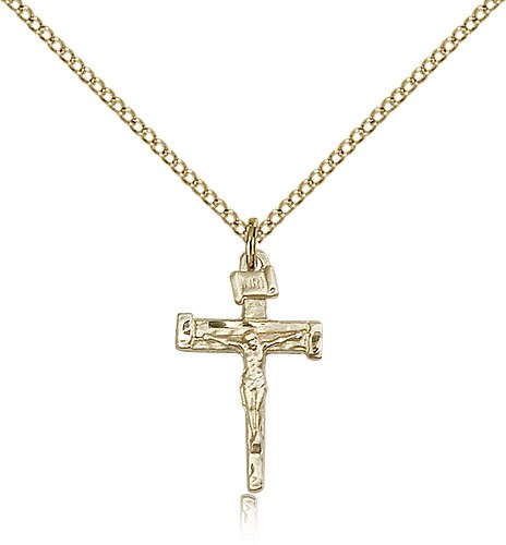 Nail Crucifix Pendant - 14KT Gold Filled