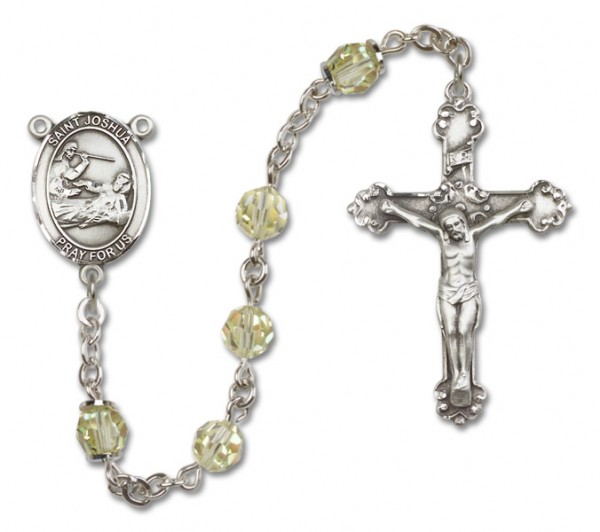 St. Joshua Sterling Silver Heirloom Rosary Fancy Crucifix - Jonquil