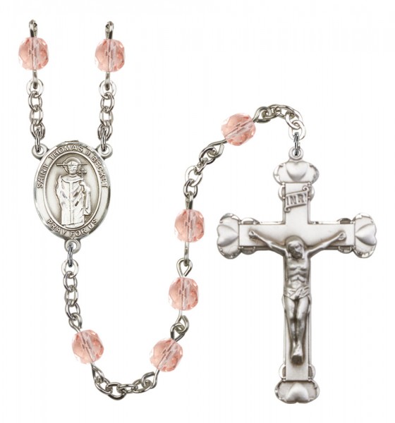 Women's St. Thomas A Becket Birthstone Rosary - Pink