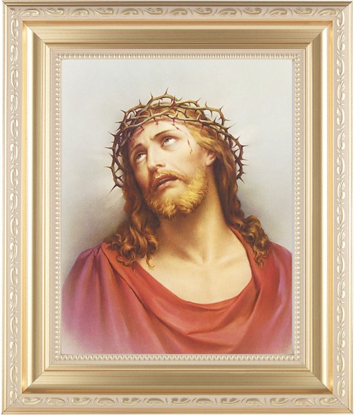 Christ Head of Thorns 8x10 Framed Print Under Glass - #138 Frame