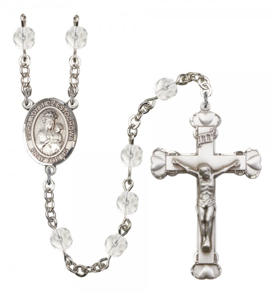 Women's Our Lady of Czestochowa Birthstone Rosary - Crystal