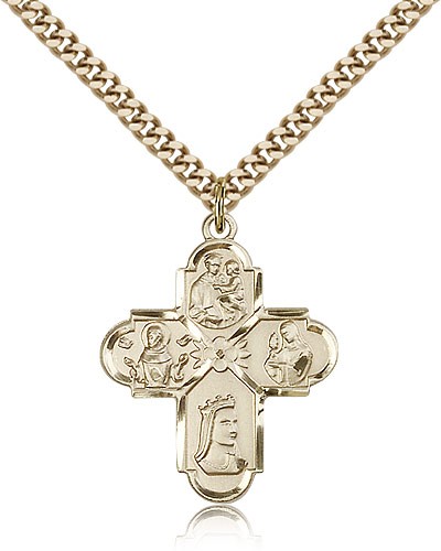 Franciscan 4-Way Medal - 14KT Gold Filled