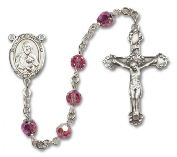 St. James the Lesser Sterling Silver Heirloom Rosary Fancy Crucifix - Rose