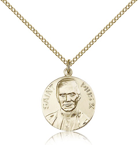 Women's Saint Pius X Medal - 14KT Gold Filled