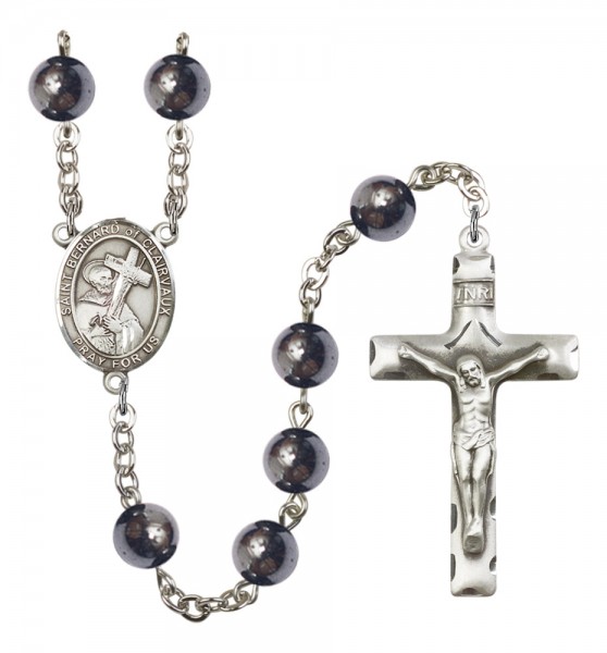 Men's St. Bernard of Clairvaux Silver Plated Rosary - Silver