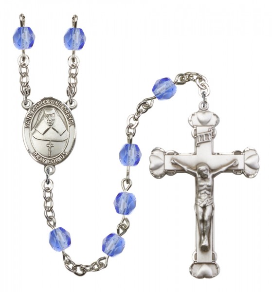 Women's St. Katharine Drexel Birthstone Rosary - Sapphire